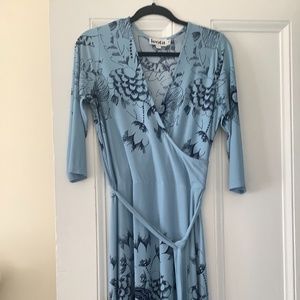 Leota Faux wrap dress with tie belt